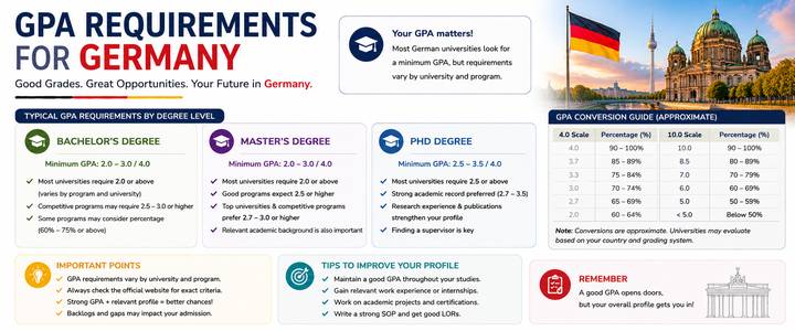 GPA Requirements for Germany: Minimum GPA, German Grade Conversion and Admission Chances