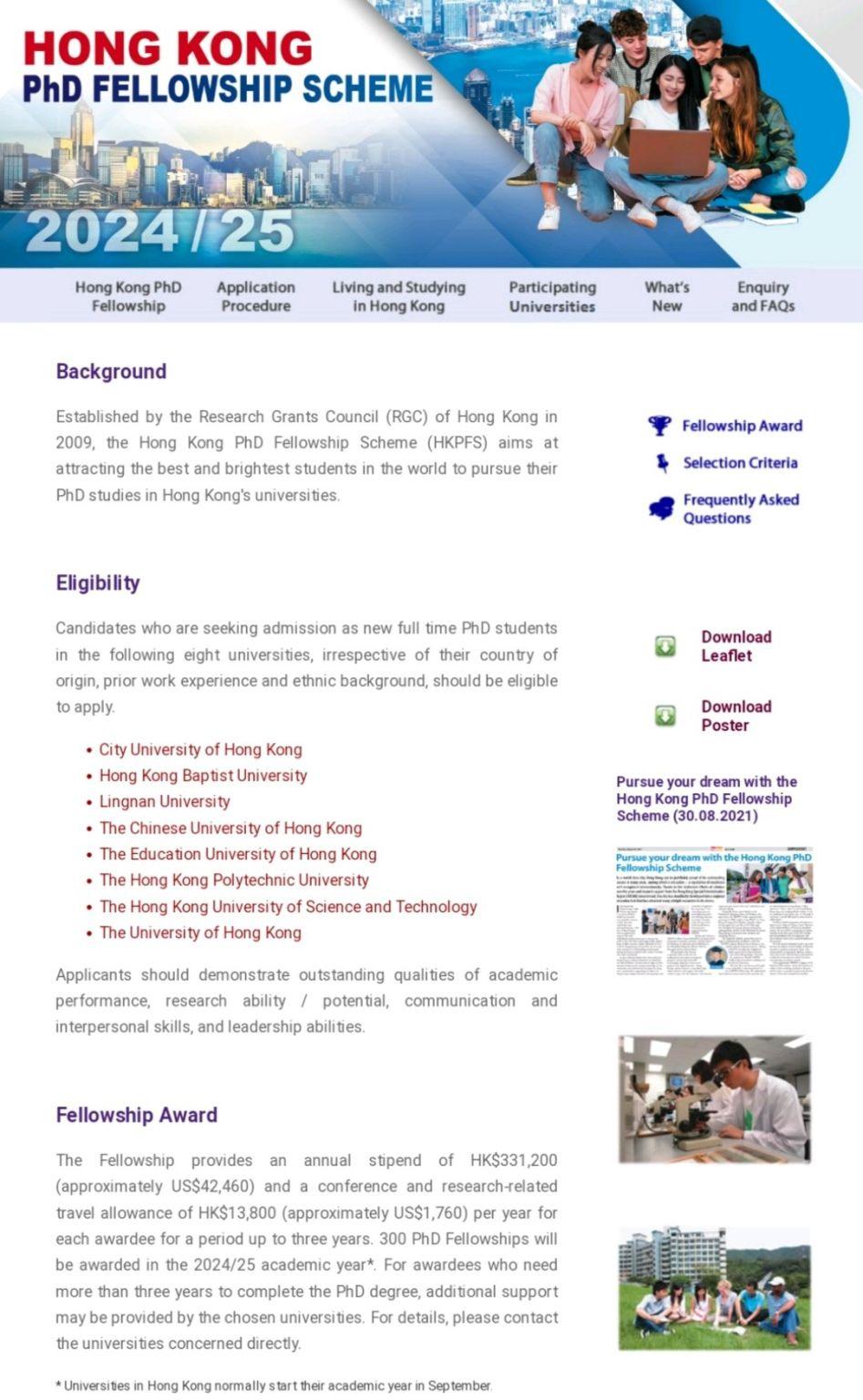 Hong Kong PhD Fellowship Scheme 2027-28 Opens Funded Route for International Students