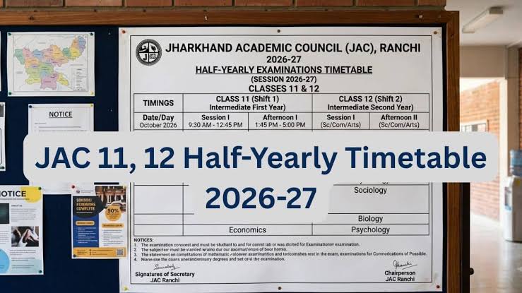 JAC Half-Yearly Timetable 2026: Check Class 9 to 12 Exam Dates