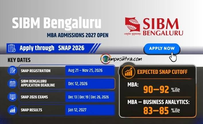 SIBM Bengaluru Opens MBA 2027-29 Applications Through SNAP 2026