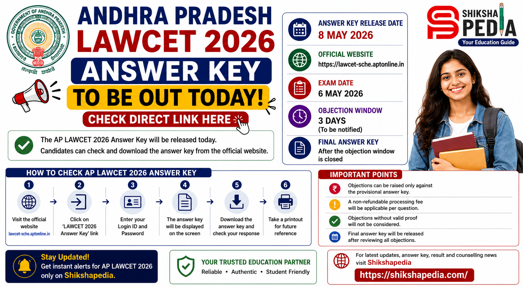 Andhra Pradesh LAWCET Answer Key To Be Out Today: Check Direct Link Here