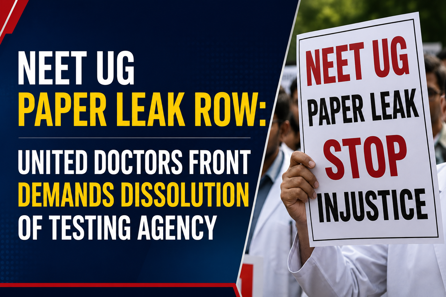 NEET UG Paper Leak Row: United Doctors Front Demands Dissolution Of Testing Agency