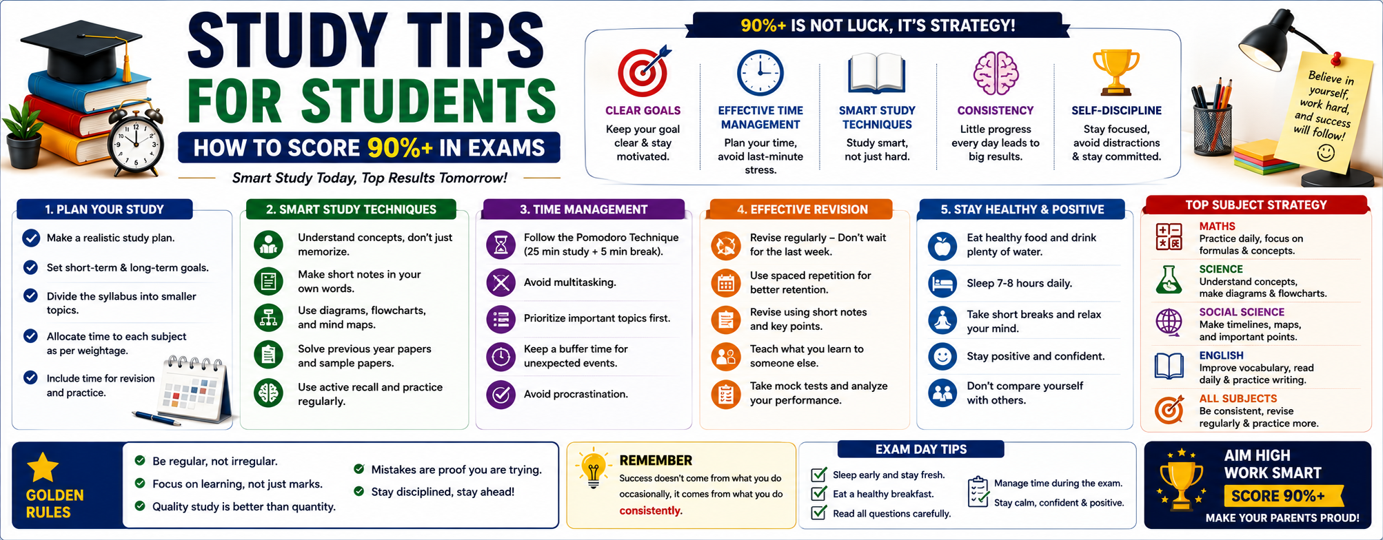Study Tips for Students: How to Score 90%+ in Exams