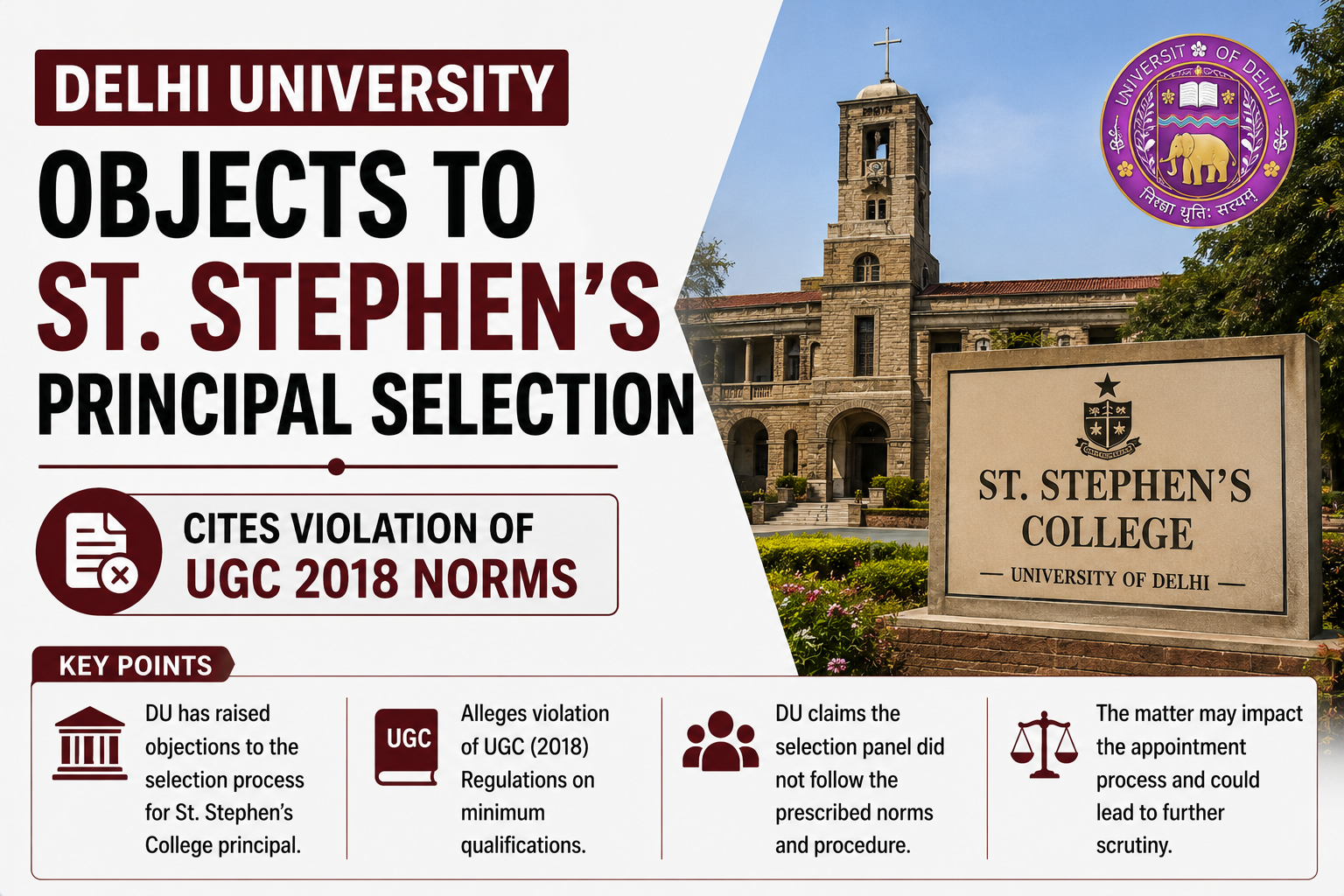 Delhi University Objects To St. Stephen’s Principal Selection, Cites Violation Of UGC 2018 Norms