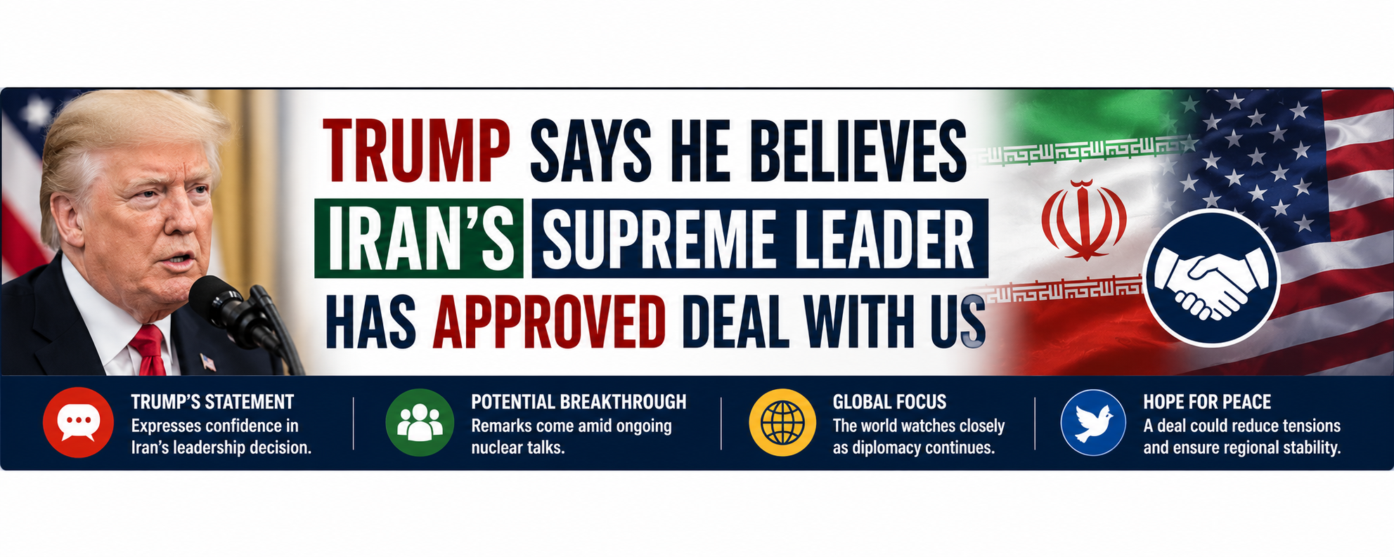 Trump Says He Believes Iranβs Supreme Leader Has Approved Deal With US