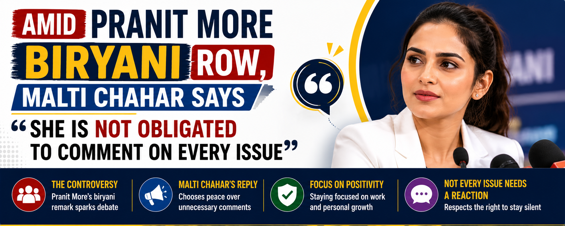 Amid Pranit More Biryani Row, Malti Chahar Says She Is Not Obligated To Comment On Every Issue